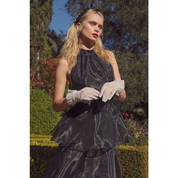 Lulus Maxi Tiered Black  Dress - Picture 4 of 8